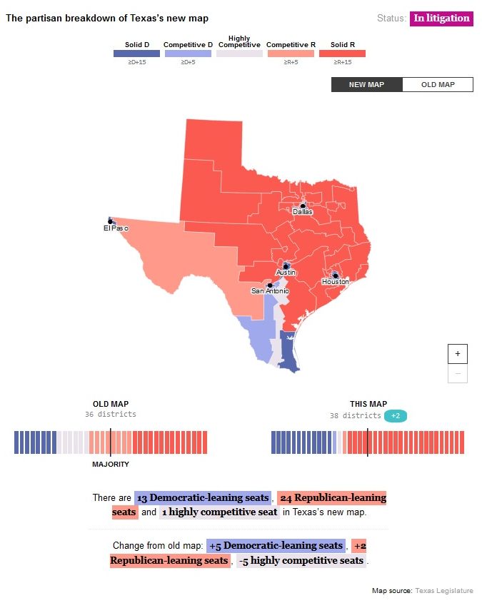 Texas congressional districts map (2022)