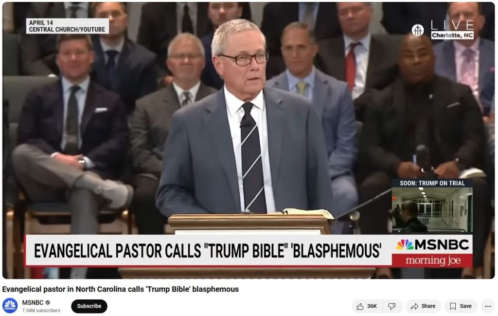 Rev. Loran Livingston sermonizes about Trump bible